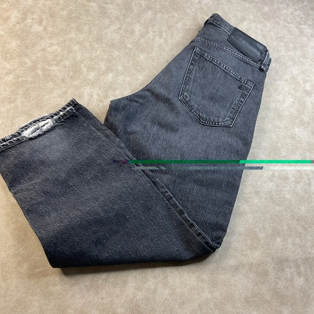 Rag & Bone Jeans 90s High Rise Straight Button Fly Kali Washed Black Women Sz 27